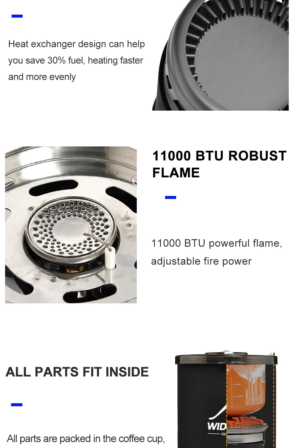 WIDESEA Outdoor Camping Stove Set with Pot & French Press – Complete Coffee & Cooking Kit