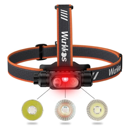 Wurkkos HD16 Headlamp – 2500 Lumens, Rechargeable LED Torch, USB-C, Red/White Light