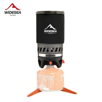 WIDESEA Outdoor Camping Stove Set with Pot & French Press – Complete Coffee & Cooking Kit