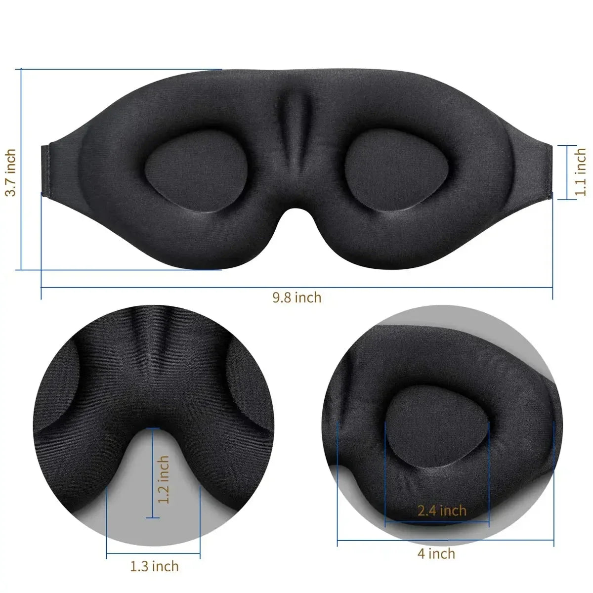Ultralight 3D Sleep Mask for Camping & Travel – Contoured Eye Cover for Men & Women