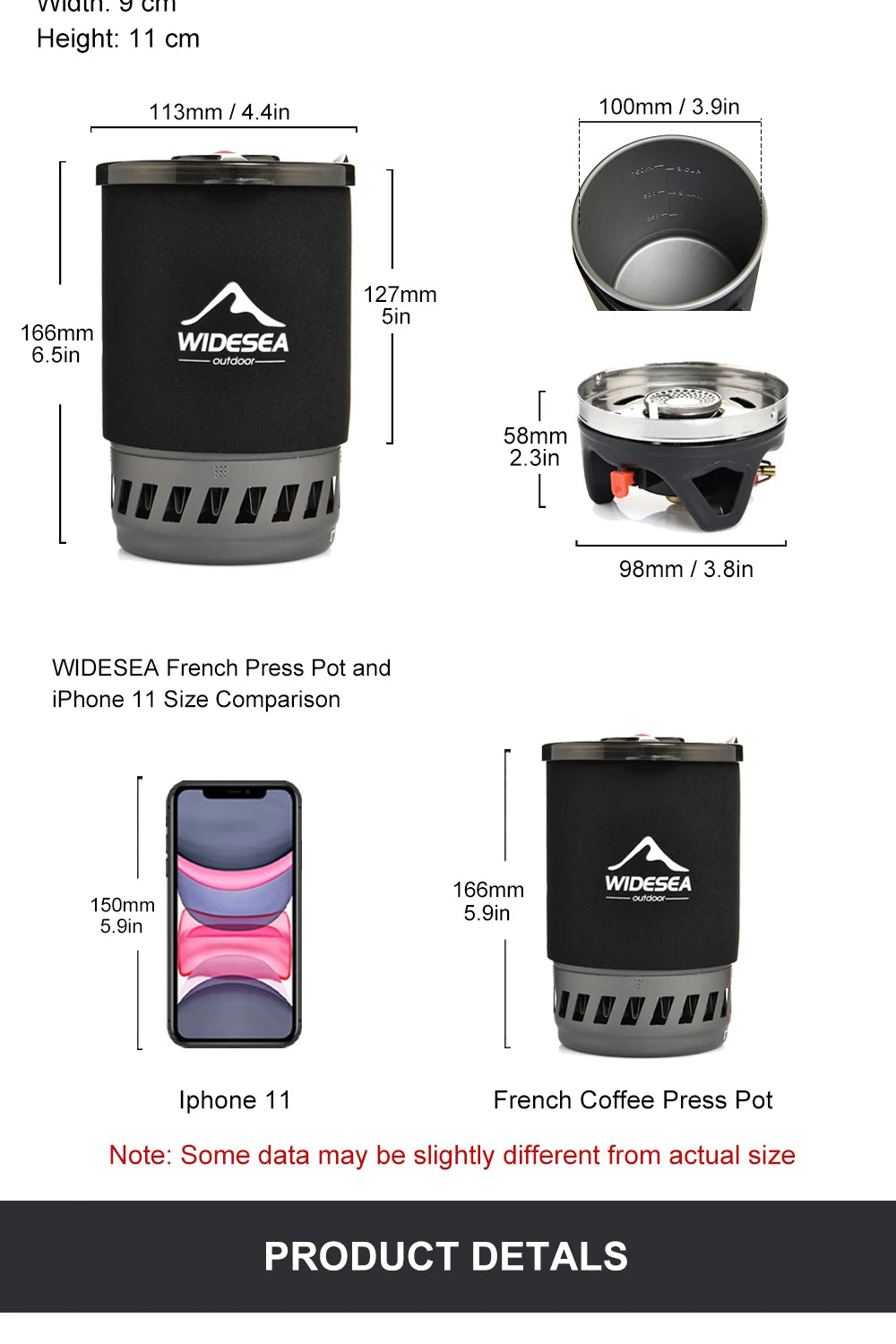 WIDESEA Outdoor Camping Stove Set with Pot & French Press – Complete Coffee & Cooking Kit