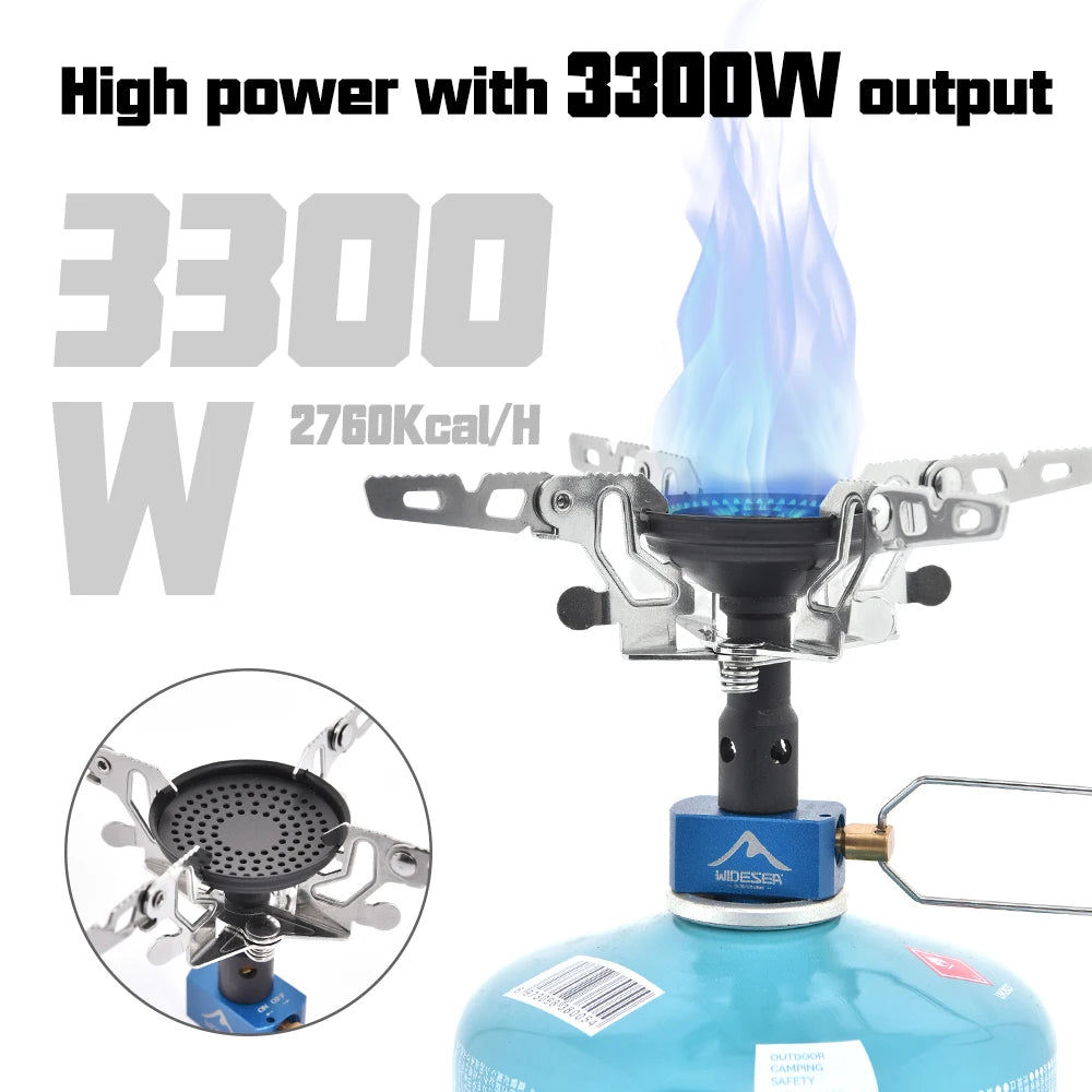 Widesea 3300W Portable Gas Stove – Lightweight Outdoor Camping Burner for Survival & Bushcraft