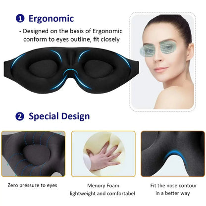 Ultralight 3D Sleep Mask for Camping & Travel – Contoured Eye Cover for Men & Women