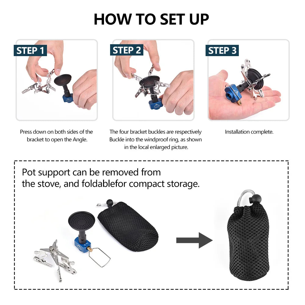 Widesea 3300W Portable Gas Stove – Lightweight Outdoor Camping Burner for Survival & Bushcraft