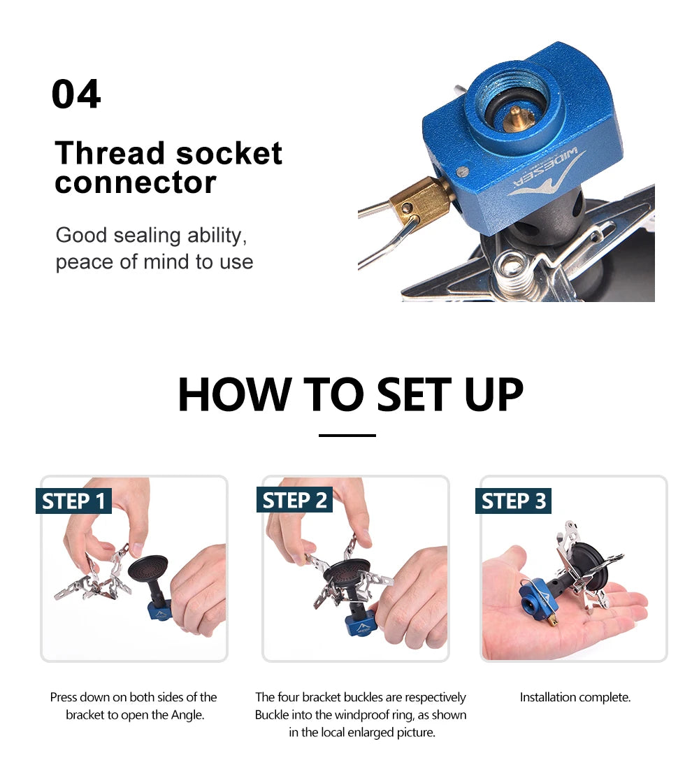 Widesea 3300W Portable Gas Stove – Lightweight Outdoor Camping Burner for Survival & Bushcraft