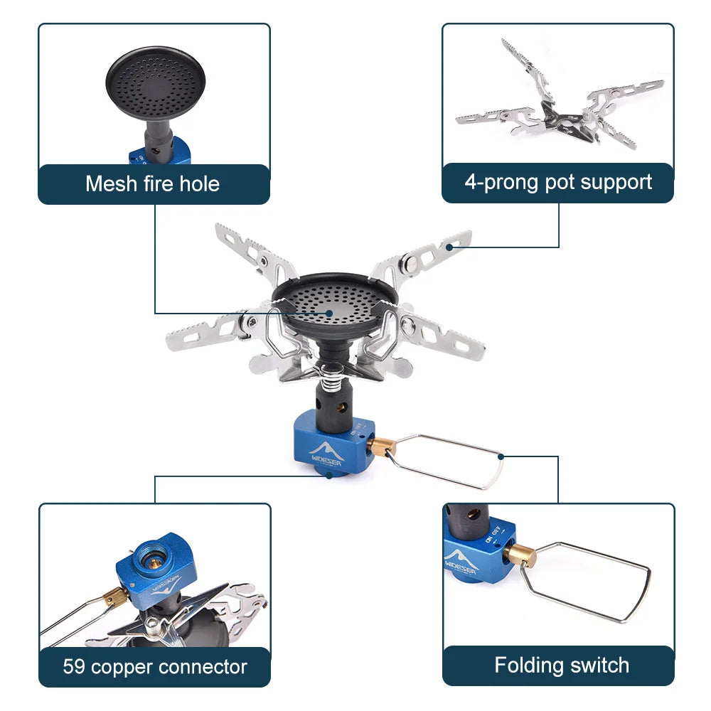 Widesea 3300W Portable Gas Stove – Lightweight Outdoor Camping Burner for Survival & Bushcraft