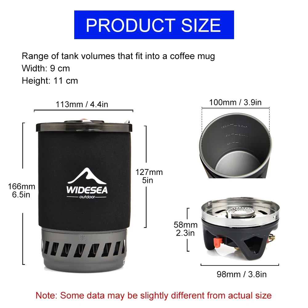 WIDESEA Outdoor Camping Stove Set with Pot & French Press – Complete Coffee & Cooking Kit