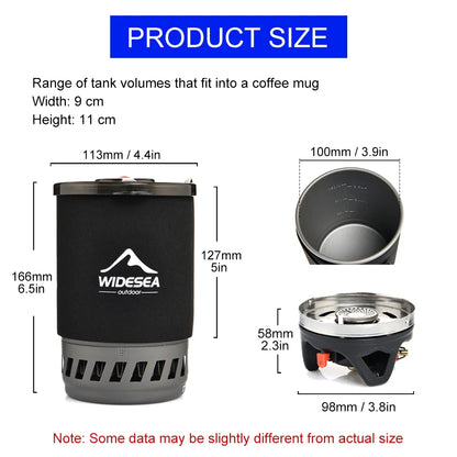 WIDESEA Outdoor Camping Stove Set with Pot & French Press – Complete Coffee & Cooking Kit